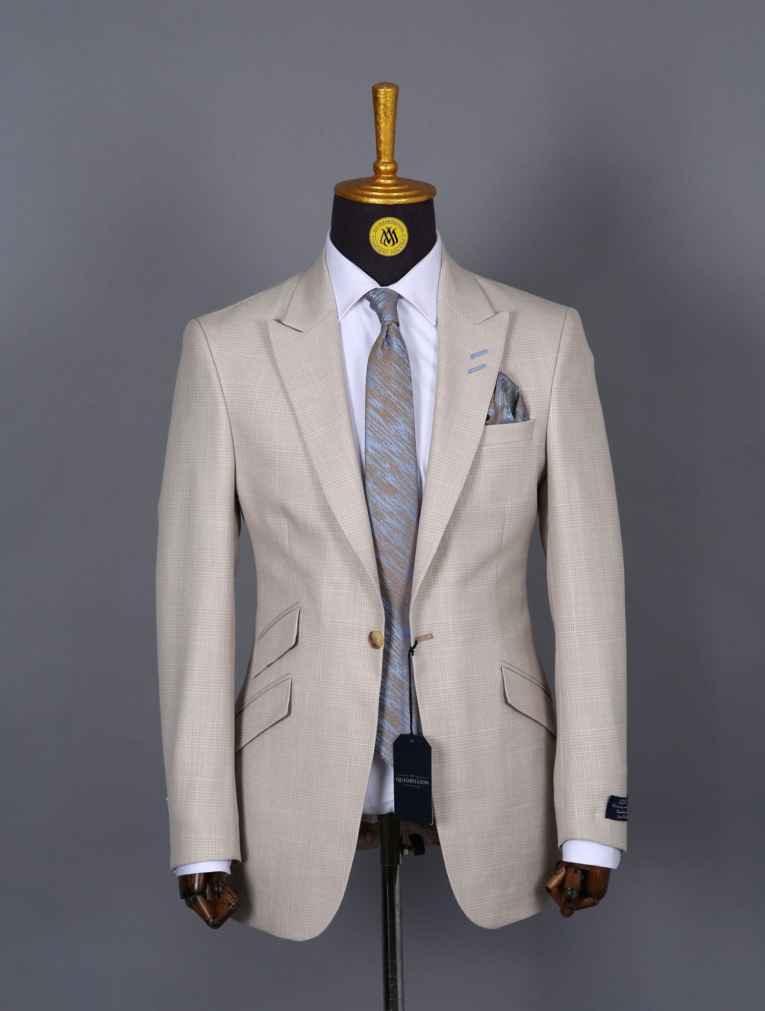 Costume 2 pièces blanc motif 1 bouton pour homme COSTUMES 2 PIECES V.I.P MOUBARAK SHOP