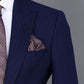 Costume 2 Pièces bleu rayé 1 bouton pour homme COSTUMES 2 PIECES V.I.P MOUBARAK SHOP