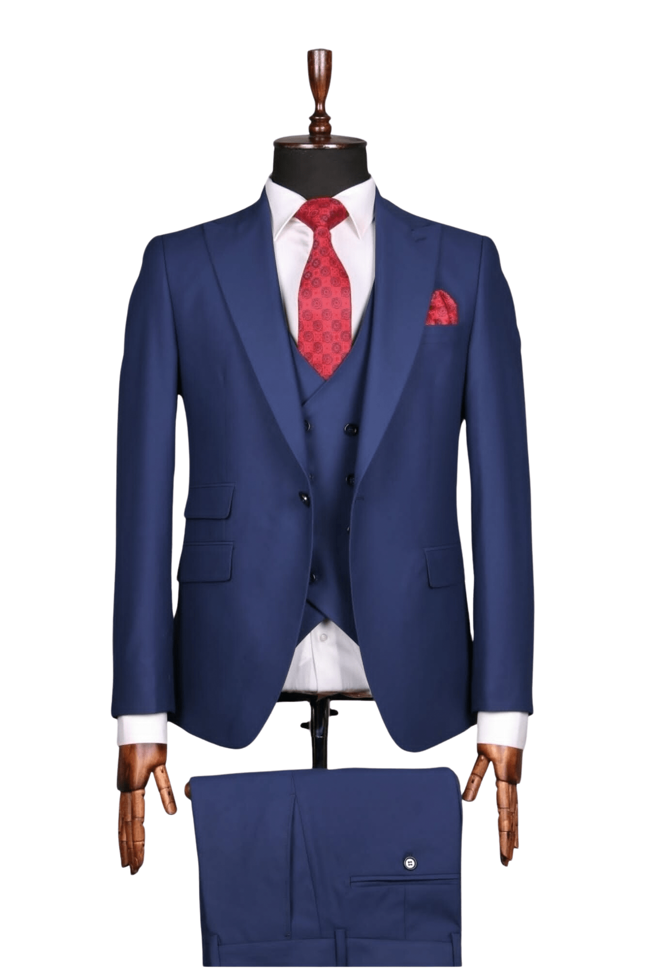 Costume 3 Pieces Bleu Marine Un Bouton