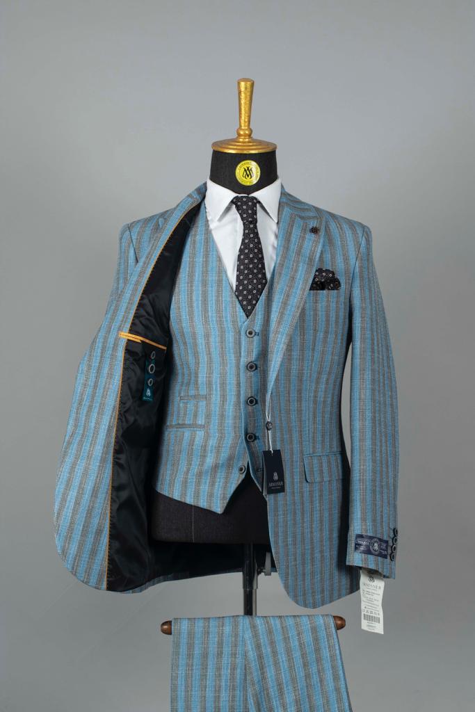 Costume 3 Pieces Bleu Marron