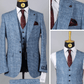 Costume 3 pièces pied-de-poule bleu pour homme COSTUMES 3 PIÈCES MOUBARAK SHOP