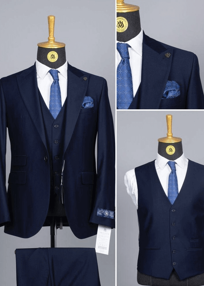 Costume 3 pièces bleu, parfait pour l'homme professionnel COSTUMES 3 PIÈCES MOUBARAK SHOP