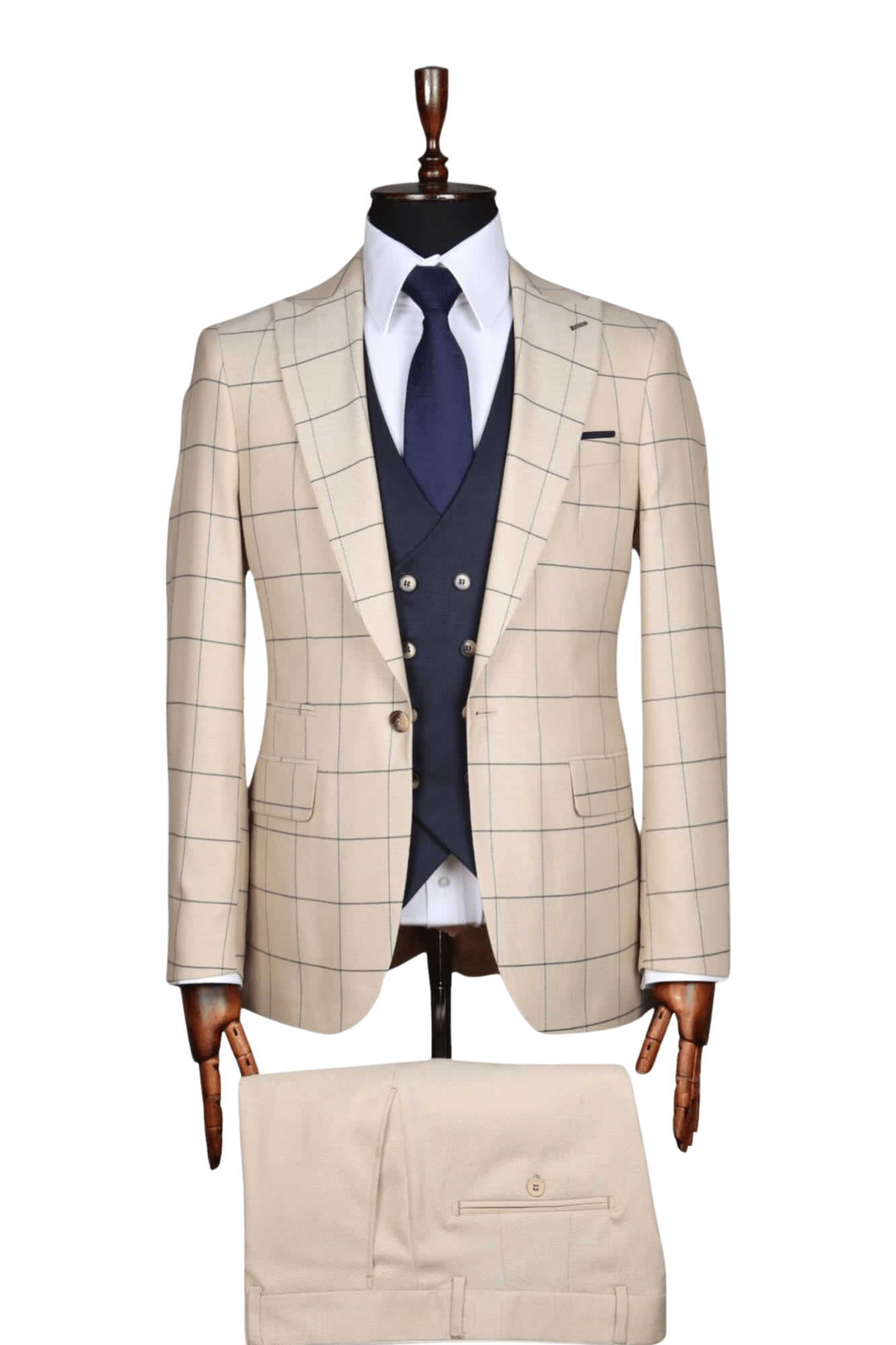 Costume 3 Pieces Deux Tons Beige 3