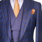 Costume 3 Pièces Homme - Deux Tons Bleu à Rayure Marron pour homme à Dakar au Senegal COSTUMES 3 PIÈCES 2 TONS MOUBARAK SHOP