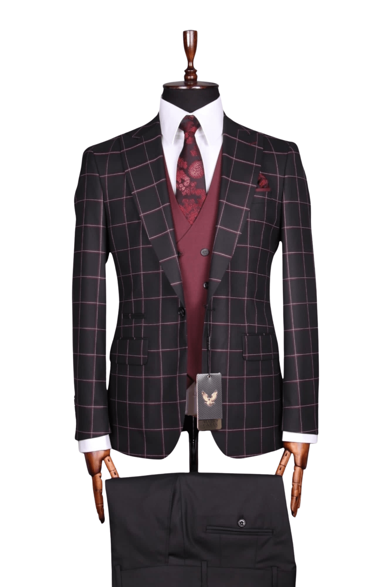 Black Two Tone 3 Piece Suit