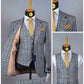 Costume 3 Pieces Gris Motif Bleu pour homme à Dakar au Senegal COSTUMES 3 PIÈCES MOUBARAK SHOP