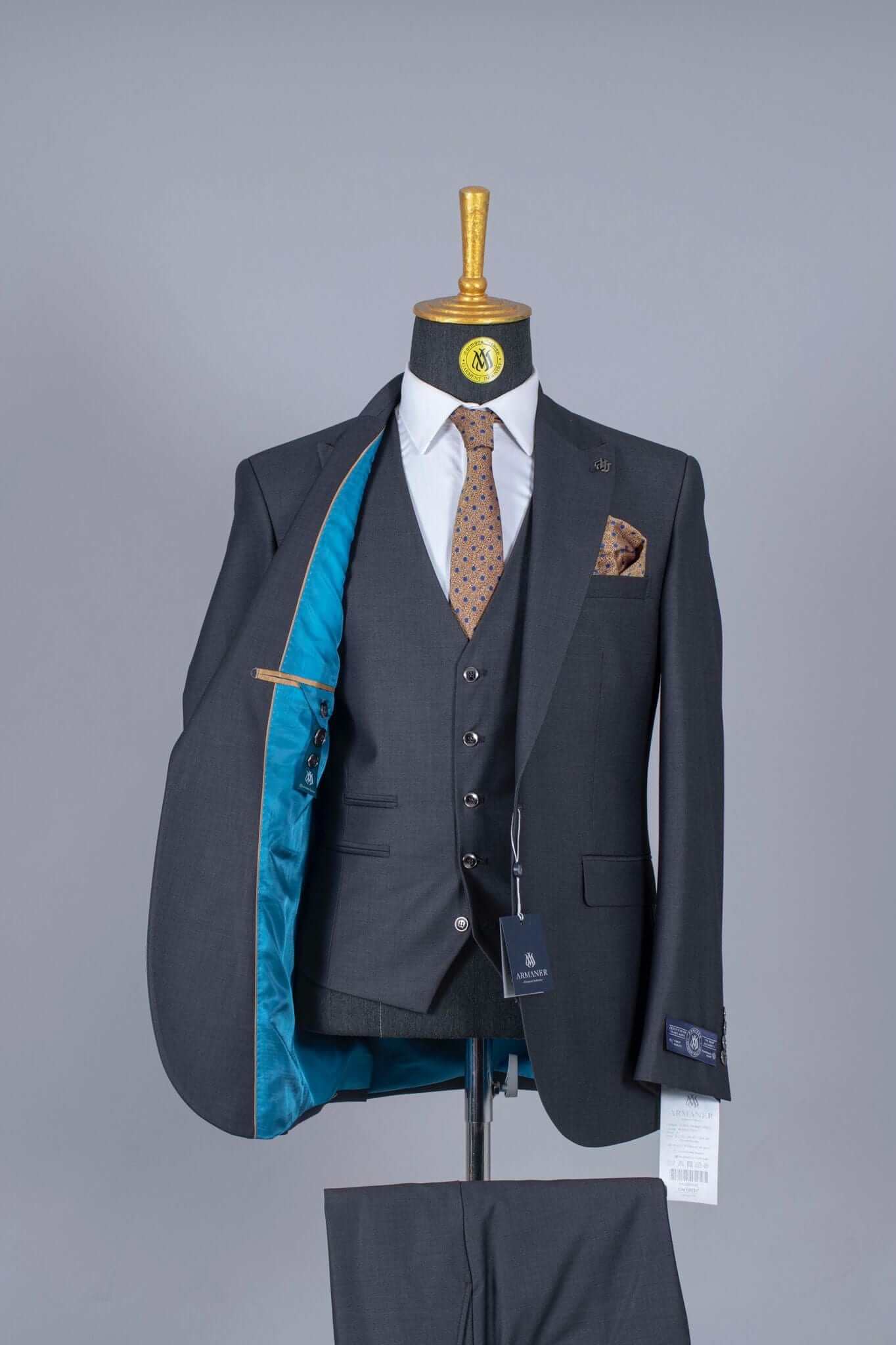 3 Pieces Iron Grey Suit