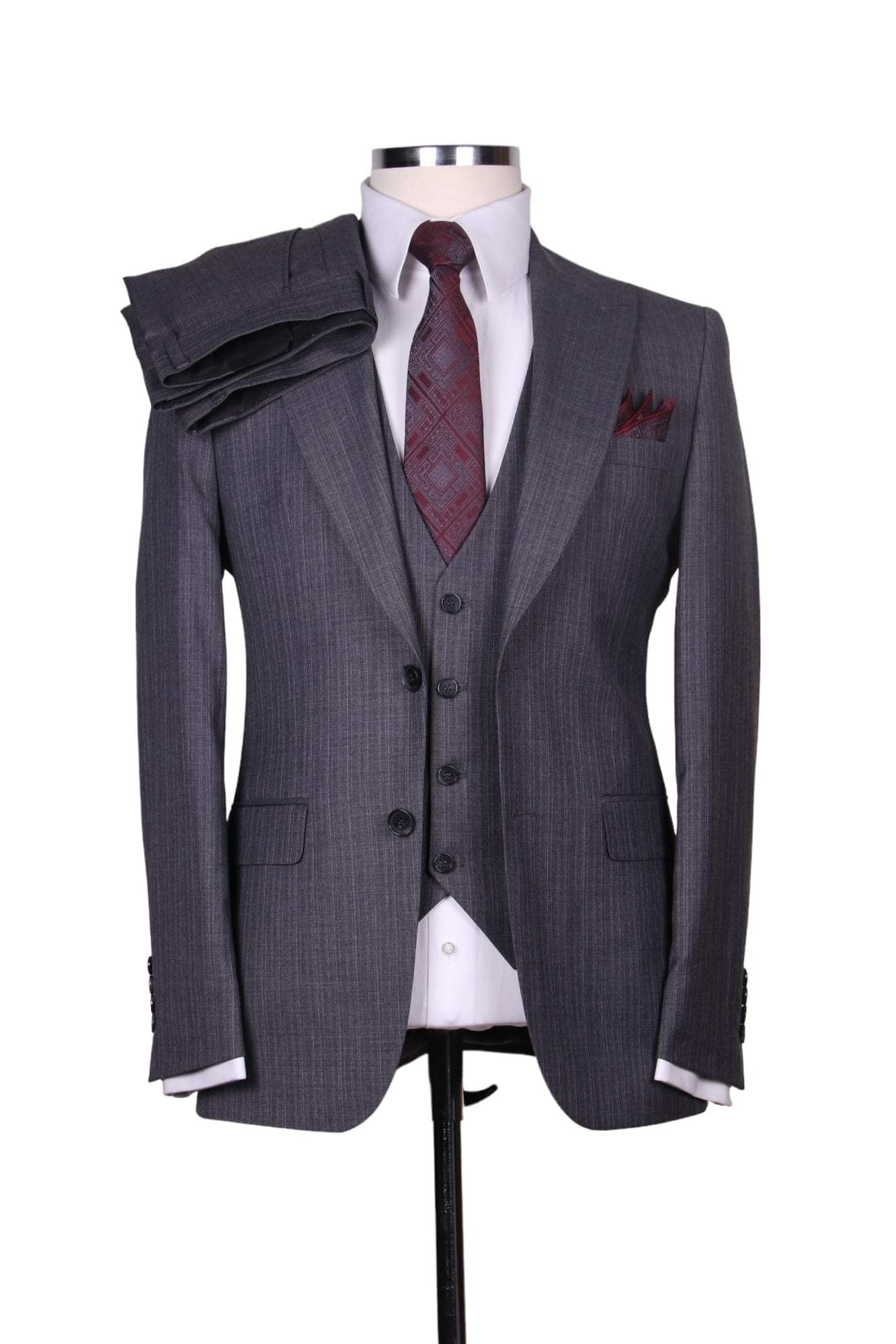 Gray 3 Piece Suit Pattern 2