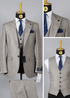 Ensemble de costume 3 pièces à rayures grises homme COSTUMES 3 PIÈCES MOUBARAK SHOP