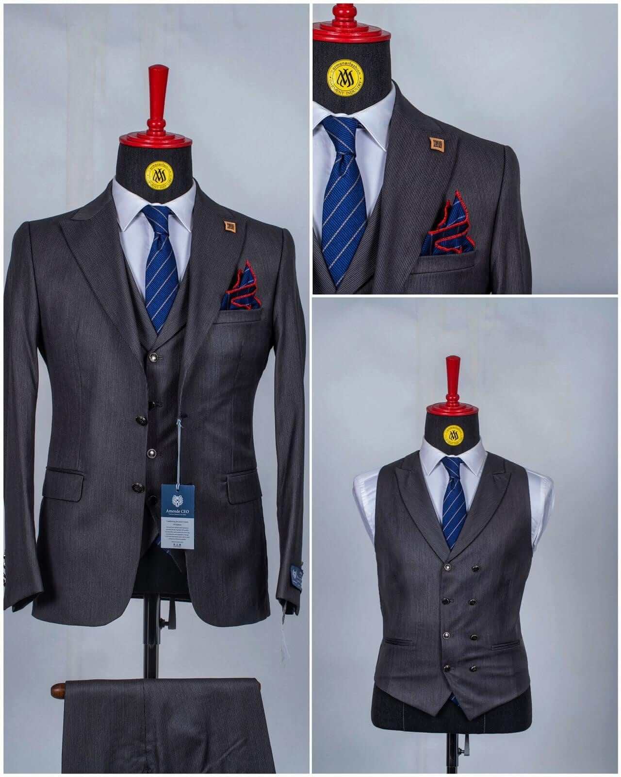 Costume 3 Pieces Gris Sombre