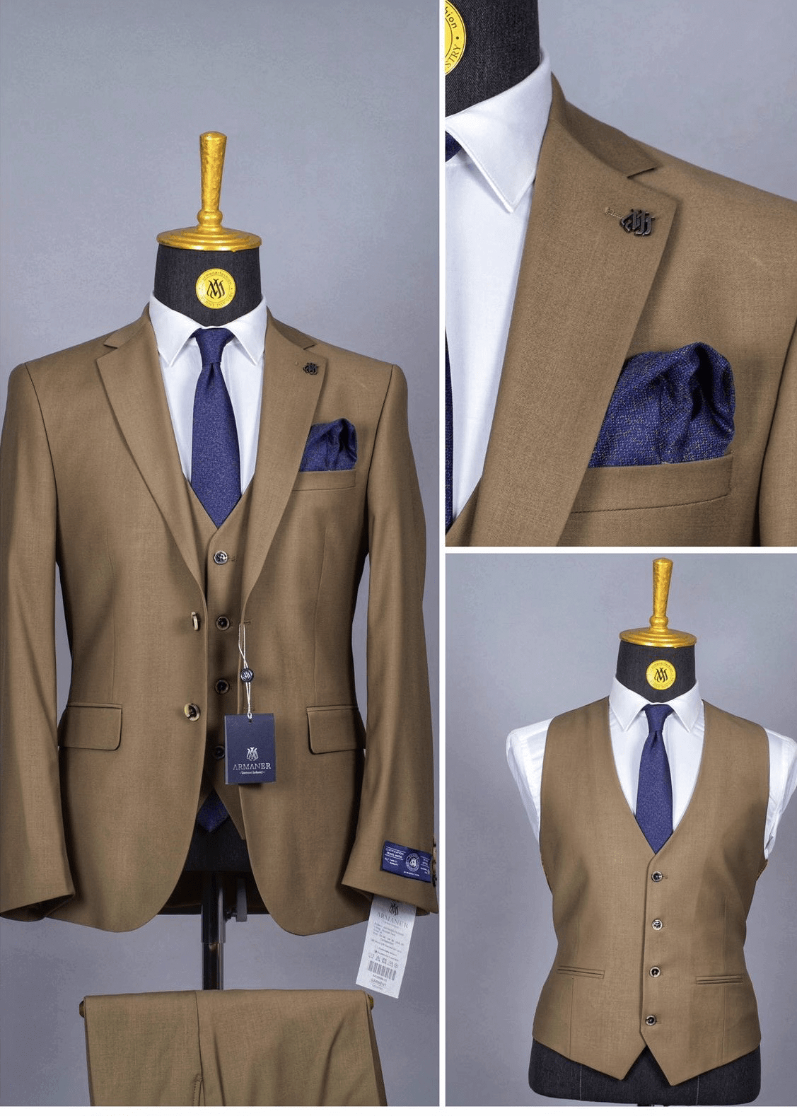 3 Piece Khaki Suit