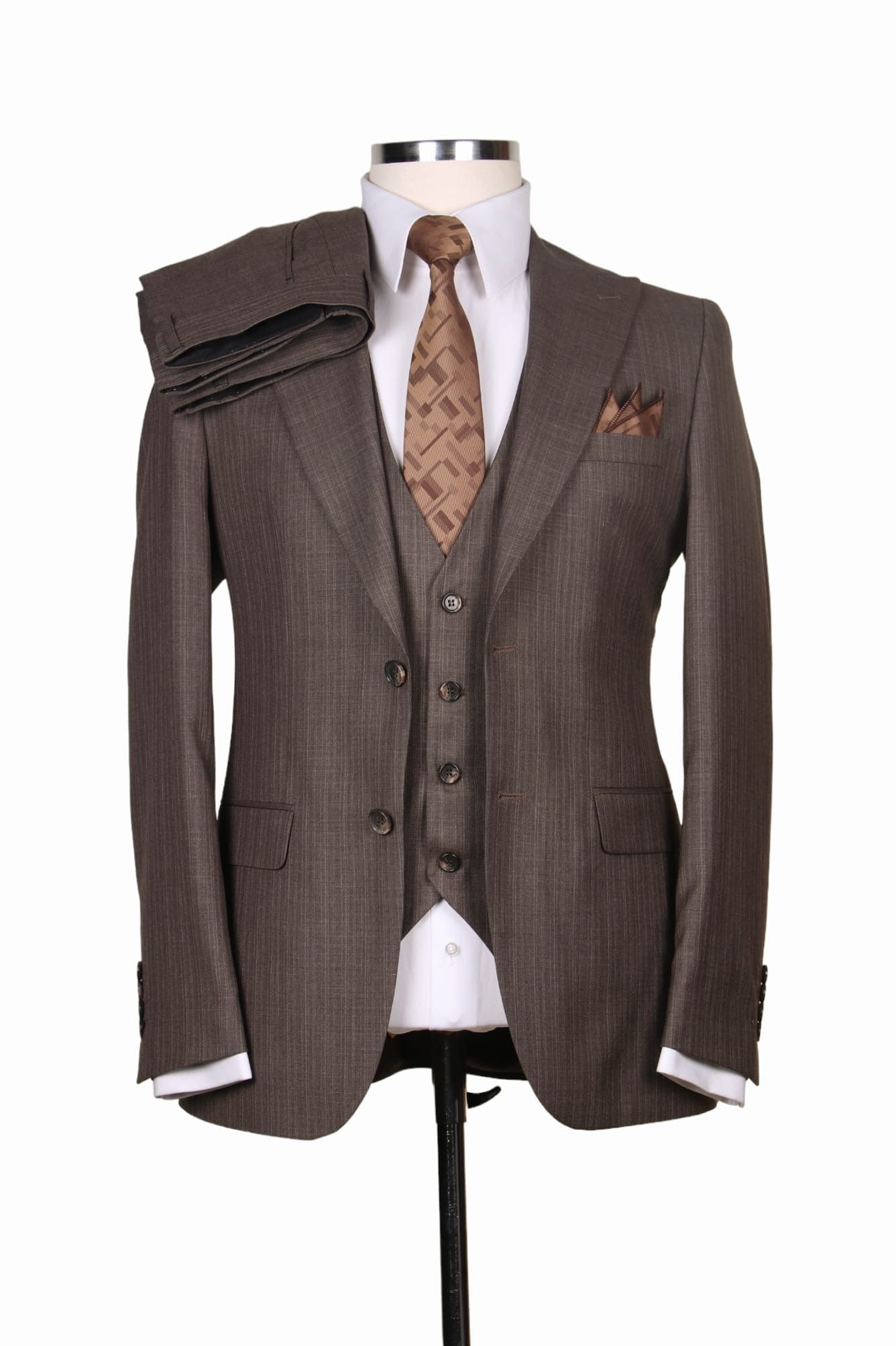 Costume 3 Pieces Marron Sombre 2