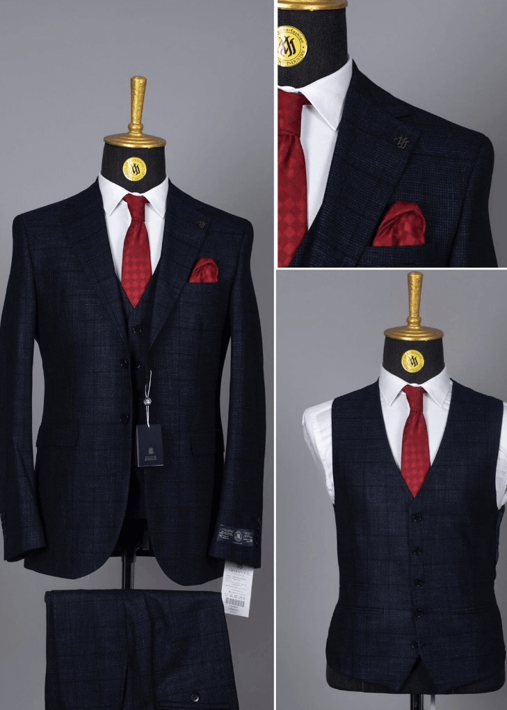Costume 3 Pieces Noir Motif