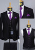 Costume noir coupe slim classique à un bouton COSTUMES 3 PIÈCES MOUBARAK SHOP