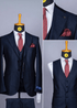 Ensemble de costume 3 pièces pour homme noir à motif COSTUMES 3 PIÈCES MOUBARAK SHOP