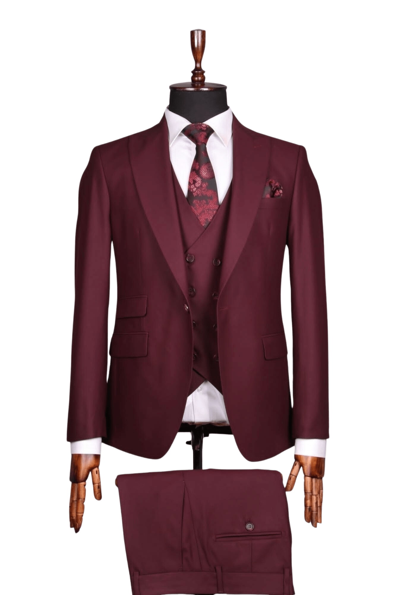 Costume 3 Pieces Rouge Bordeaux