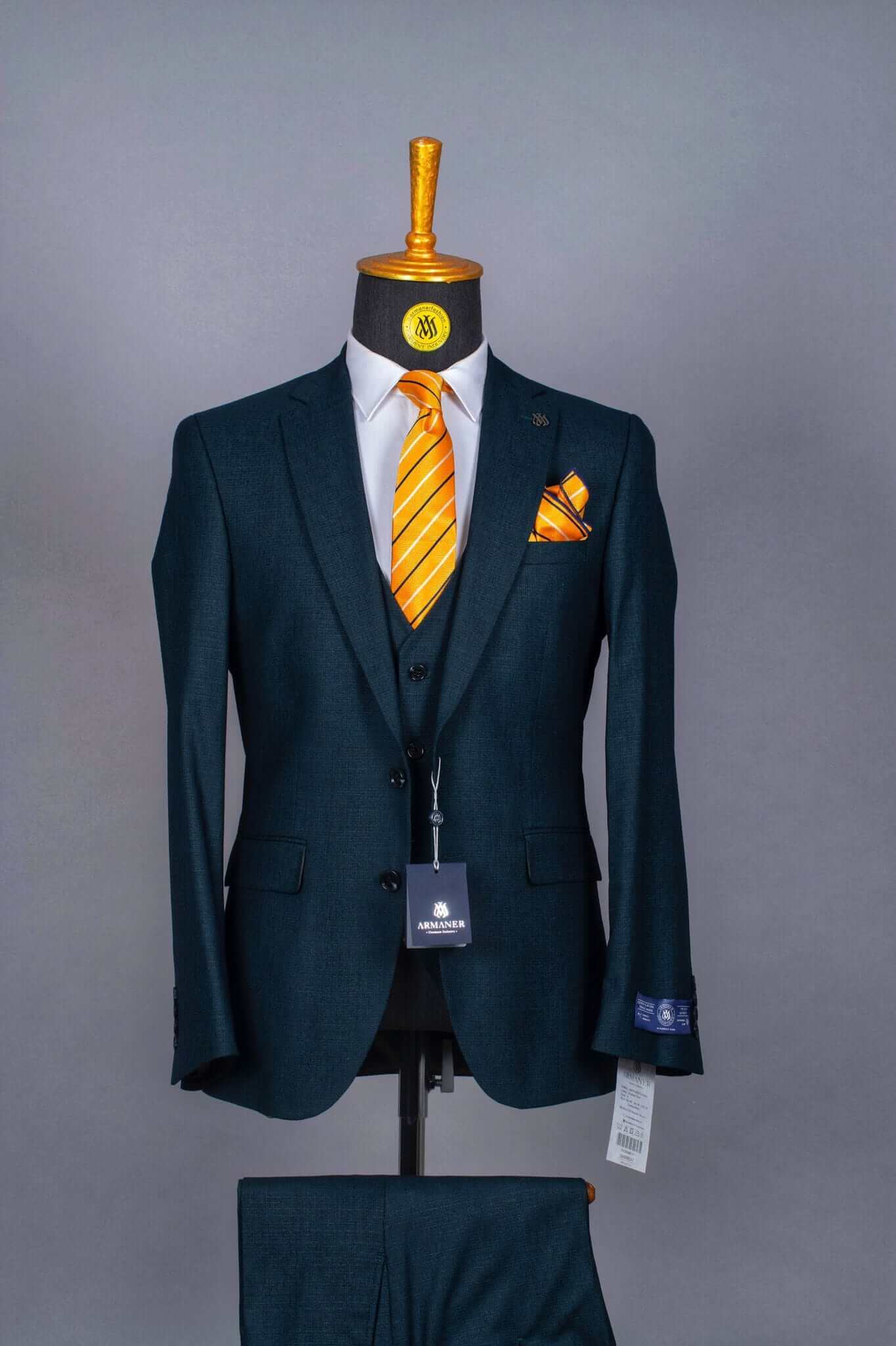 3 Piece Night Green Suit