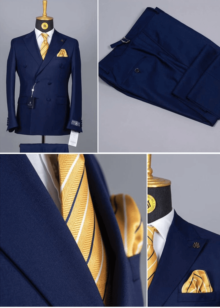 Costume Croisé Bleu Marine