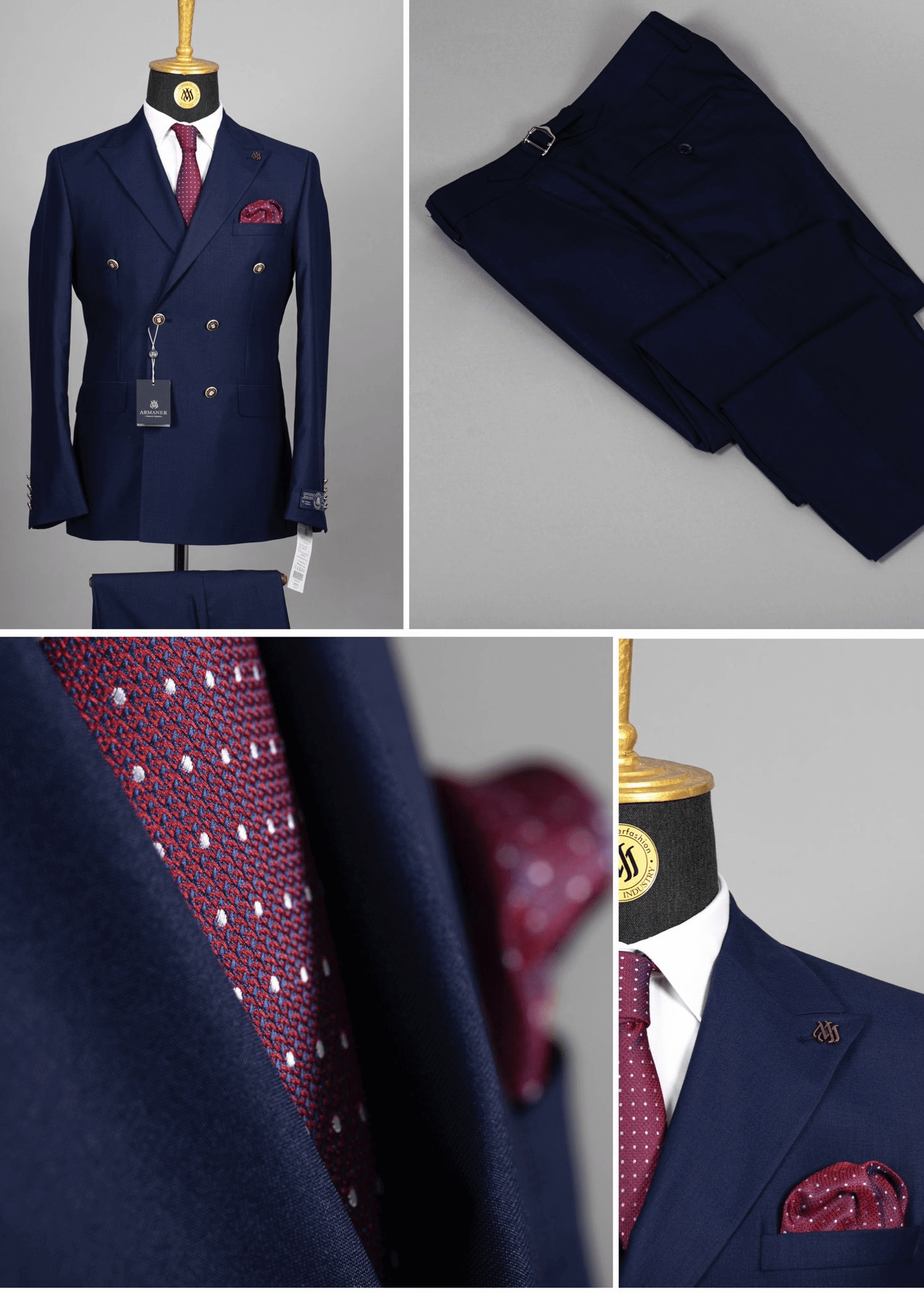 Costume Croisé Bleu Nuit