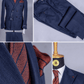 Costume croisé bleu saphir à 6 boutons pour homme COSTUMES CROISÉS MOUBARAK SHOP