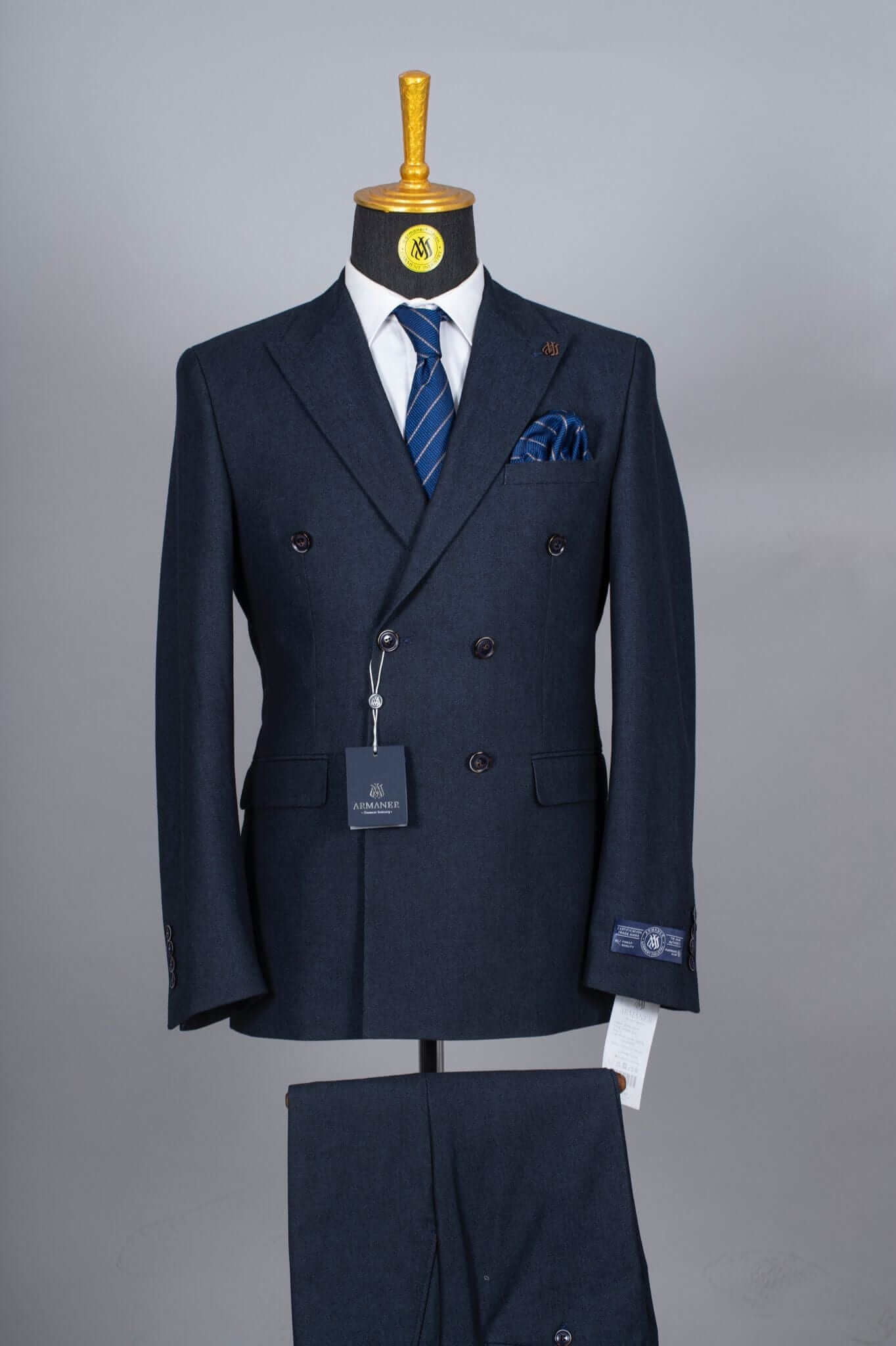 Costume Croisé Gris Ardoise