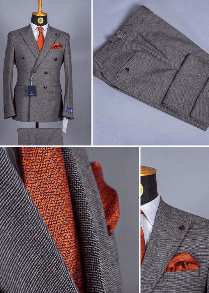 Light Grey Double Breasted Suit