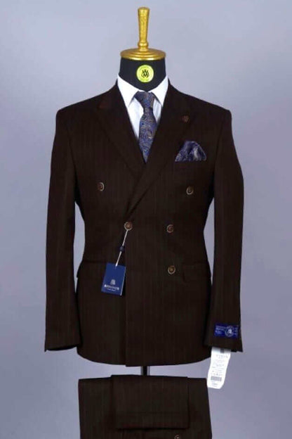 Costume Croisé Marron Rayé pour homme à Dakar au Senegal COSTUMES CROISÉS MOUBARAK SHOP