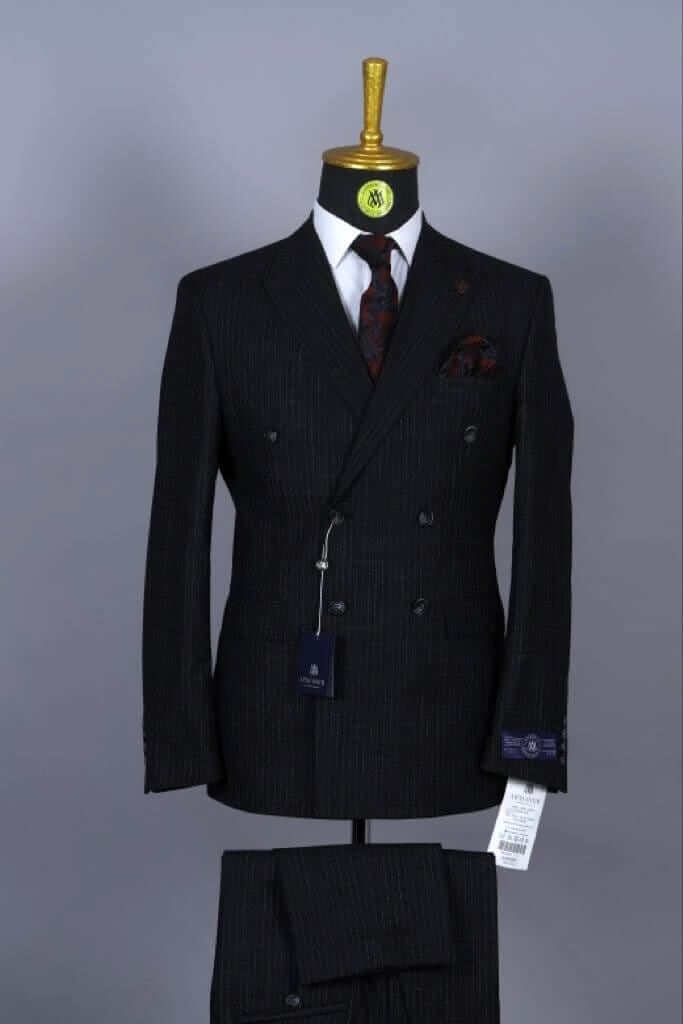 Costume Croisé Noir Motif