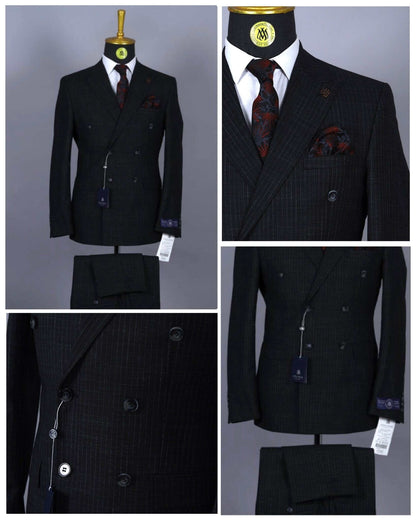 Costume Croisé Noir Motif pour homme à Dakar au Senegal COSTUMES CROISÉS MOUBARAK SHOP