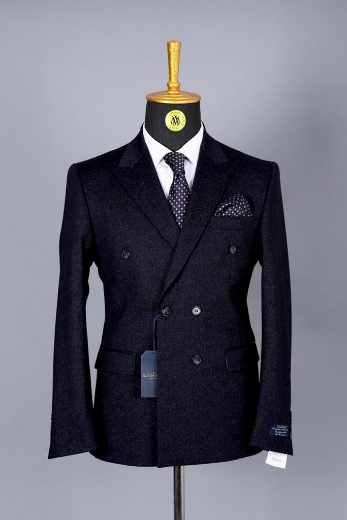 Costume Croisé Noir Motif V.I.P
