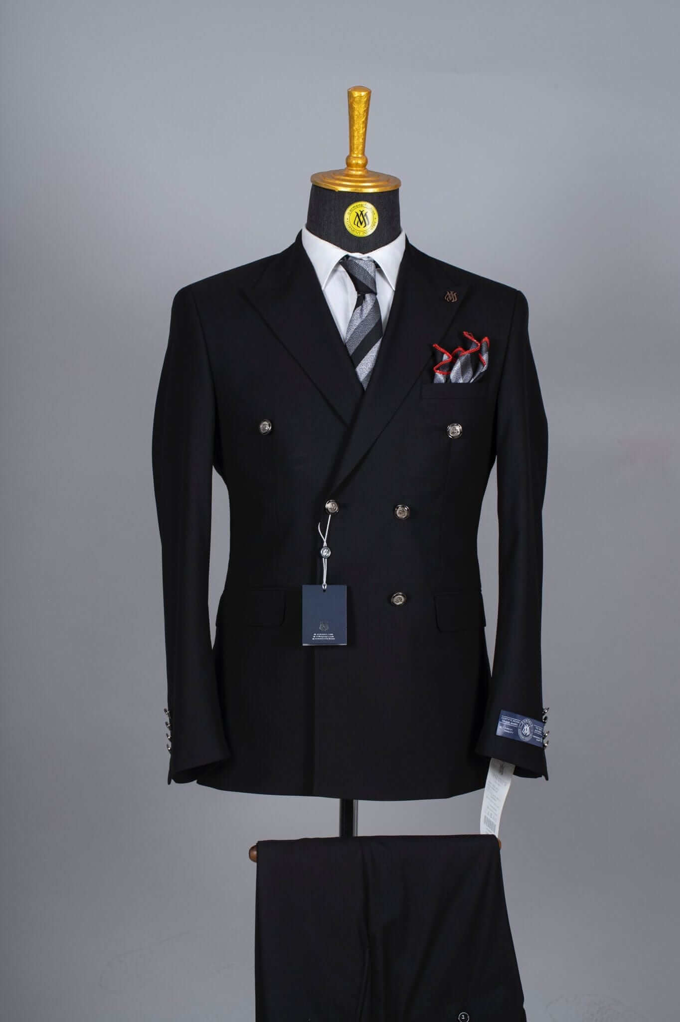 Black Double-breasted Suit