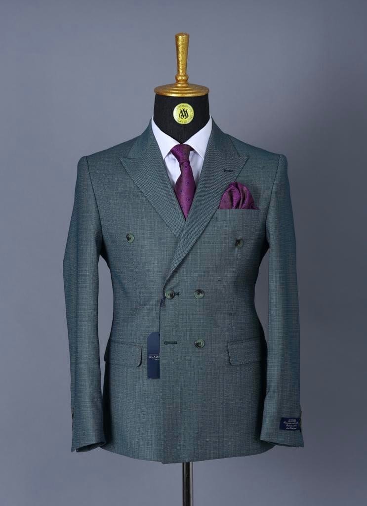 Costume Croisé Vert Motif V.I.P