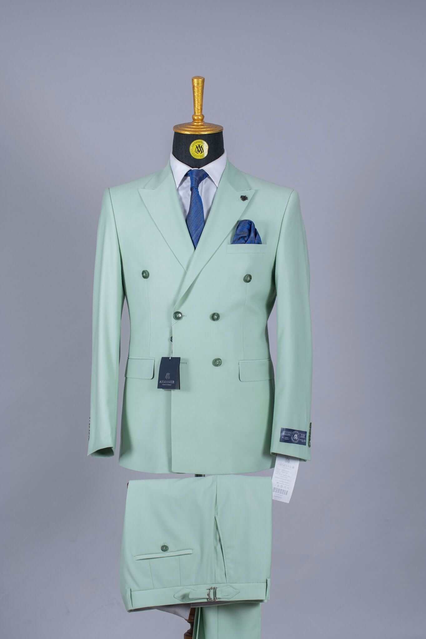 Costume Croisé Vert Opalin