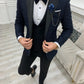 Ensemble smoking bleu et pantalon de mariage noir SMOKINGS MOUBARAK SHOP