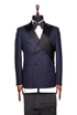 Ensemble smoking croisé bleu et pantalon de mariage noir SMOKINGS MOUBARAK SHOP