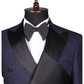 Ensemble smoking croisé bleu et pantalon de mariage noir SMOKINGS MOUBARAK SHOP
