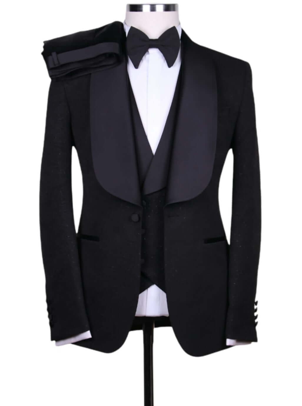 Ensemble de costume de smoking noir pour les cérémonies de mariage SMOKINGS MOUBARAK SHOP