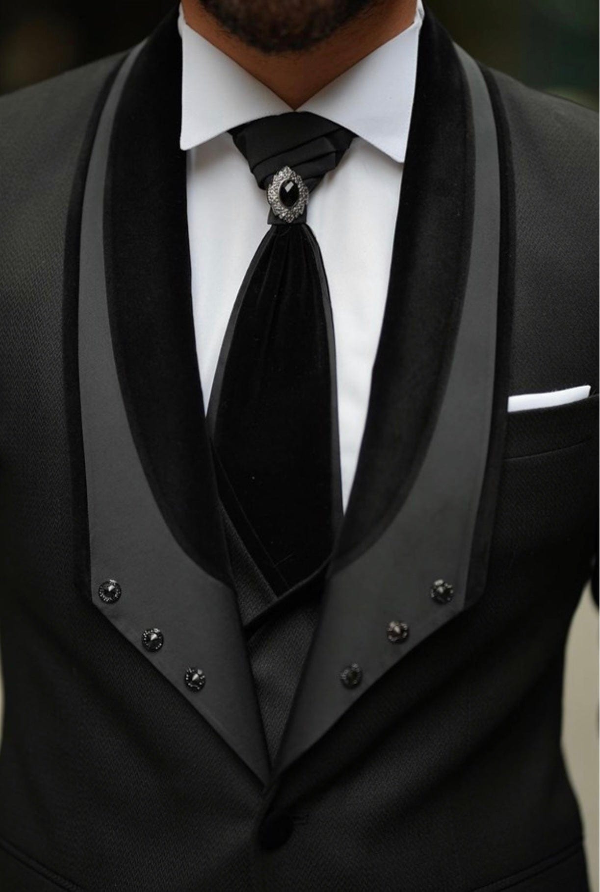 Ensemble smoking noir et pantalon de mariage noir SMOKINGS MOUBARAK SHOP